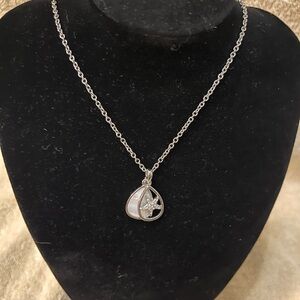 Lia Sophia Silver Necklace with Star Teardrop Pendant
